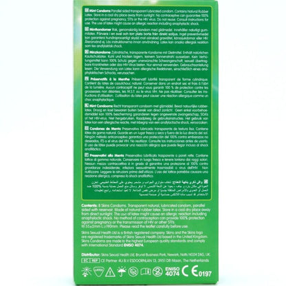 SKINS - PRESERVATIVI PREMIUM ALLA MENTA CONFEZIONE DA 8 - SKINS | Lingerie Harness Boutique