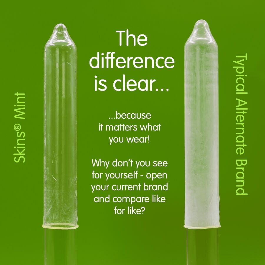 SKINS - PRESERVATIVI PREMIUM ALLA MENTA CONFEZIONE DA 8 - SKINS | Lingerie Harness Boutique