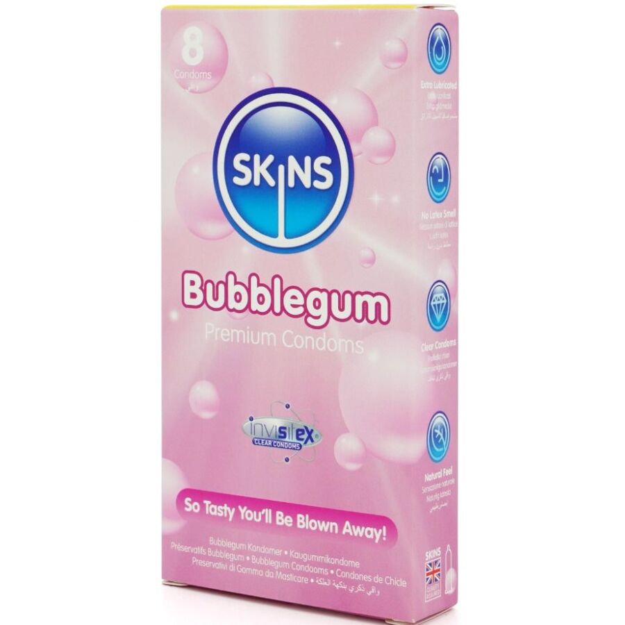 SKINS - BUBBLEGUM PREMIUM CONDOM CONFEZIONE DA 8 - SKINS | Lingerie Harness Boutique