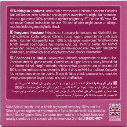 SKINS - BUBBLEGUM PREMIUM CONDOM CONFEZIONE DA 4 - SKINS | Lingerie Harness Boutique