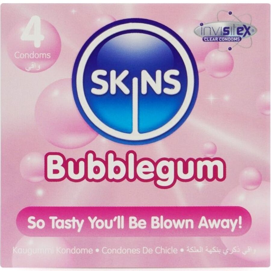SKINS - BUBBLEGUM PREMIUM CONDOM CONFEZIONE DA 4 - SKINS | Lingerie Harness Boutique
