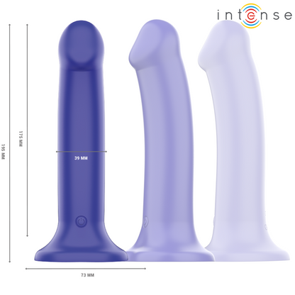 INTENSE - VICTORIA VIBRATORE CON VENTOSA 10 VIBRAZIONI BLU SCURO TELECOMANDO - INTENSE FUN | Lingerie Harness Boutique