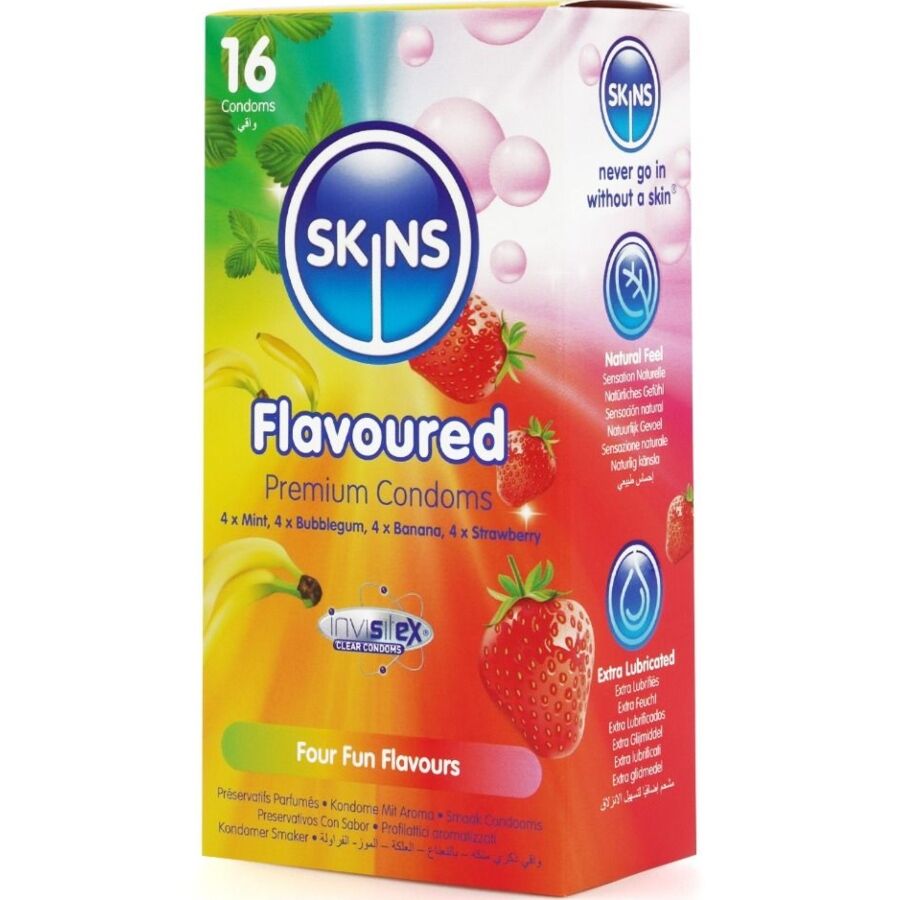 SKINS - PRESERVATIVI MULTIGUSTO PREMIUM CONFEZIONE DA 16 - SKINS | Lingerie Harness Boutique