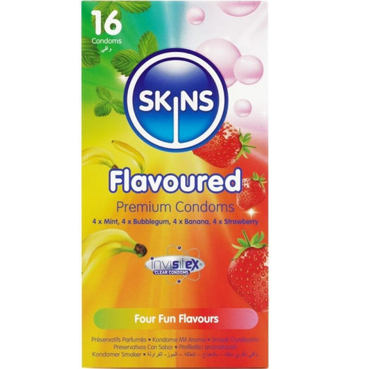SKINS - PRESERVATIVI MULTIGUSTO PREMIUM CONFEZIONE DA 16 - SKINS | Lingerie Harness Boutique