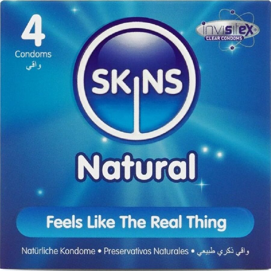 SKINS - PRESERVATIVI NATURALI PREMIUM CONFEZIONE DA 4 - SKINS | Lingerie Harness Boutique