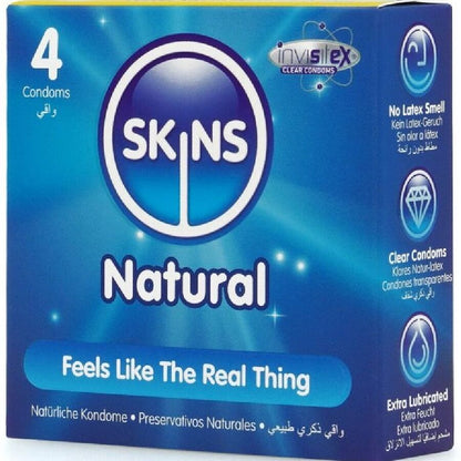 SKINS - PRESERVATIVI NATURALI PREMIUM CONFEZIONE DA 4 - SKINS | Lingerie Harness Boutique