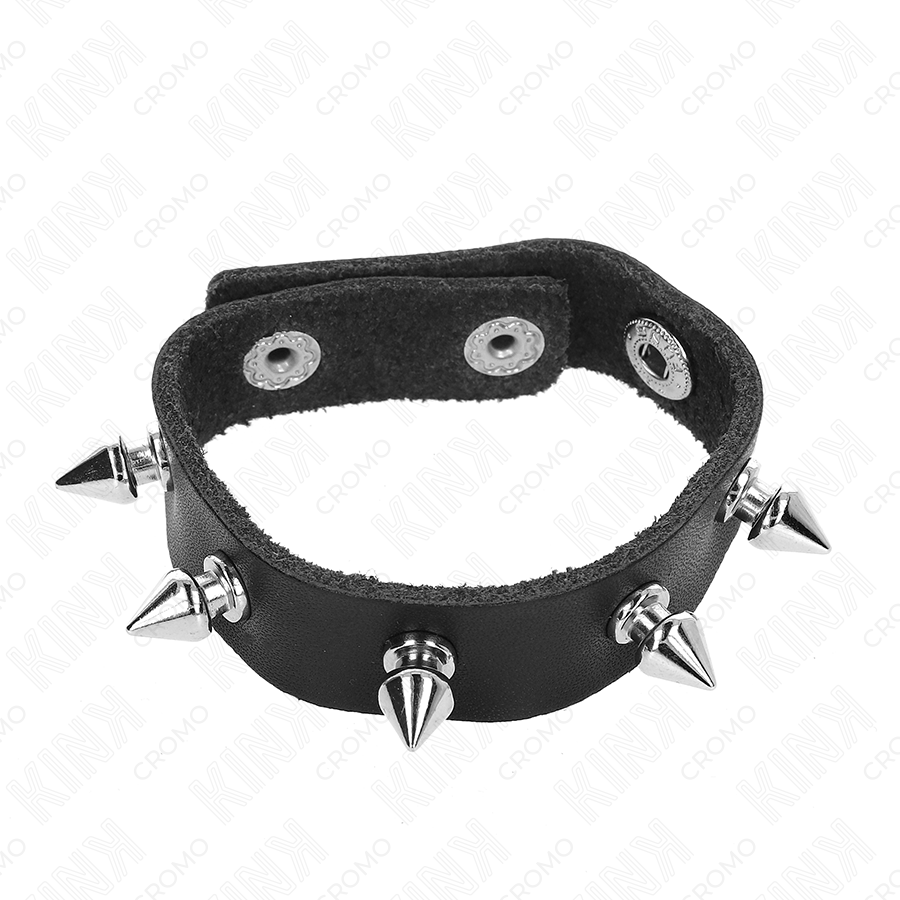 KINK - ANELLO PER PENE IN PELLE CON PUNTE 21,5 X 1,6 CM - KINK RING POWER | Lingerie Harness Boutique