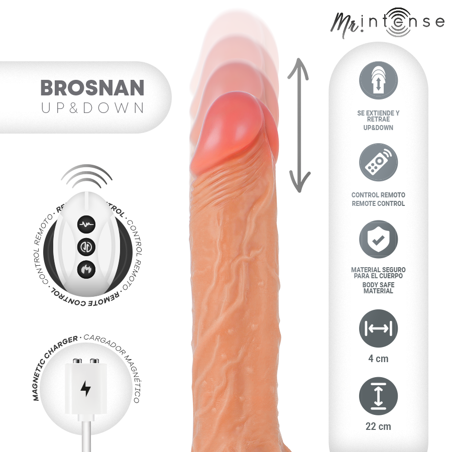 MR INTENSE - BROSNAN PENE REALISTICO TELECOMANDO 22 CM -O- 4 CM - MR. INTENSE | Lingerie Harness Boutique