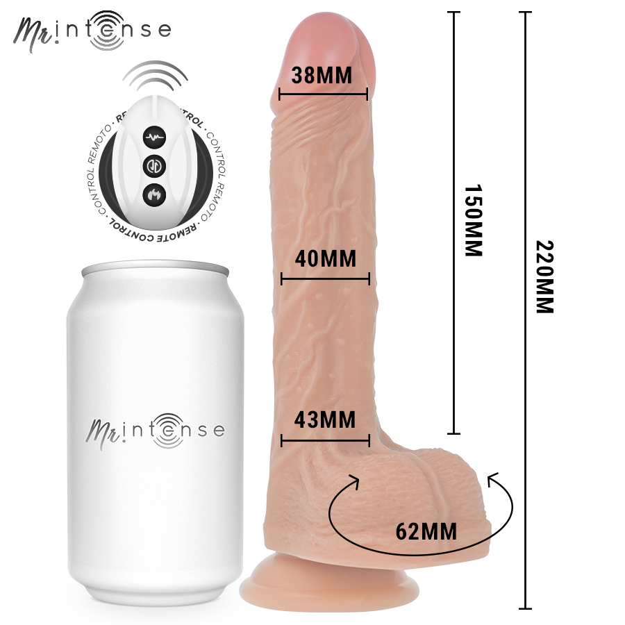MR INTENSE - BALDWIN PENE REALISTICO TELECOMANDO 22 CM -O- 4 CM - MR. INTENSE | Lingerie Harness Boutique