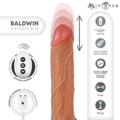 MR INTENSE - BALDWIN PENE REALISTICO TELECOMANDO 22 CM -O- 4 CM - MR. INTENSE | Lingerie Harness Boutique