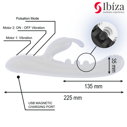 IBIZA - CONIGLIO VIBRANTE CON PULSAZIONE - IBIZA TECHNOLOGY | Lingerie Harness Boutique
