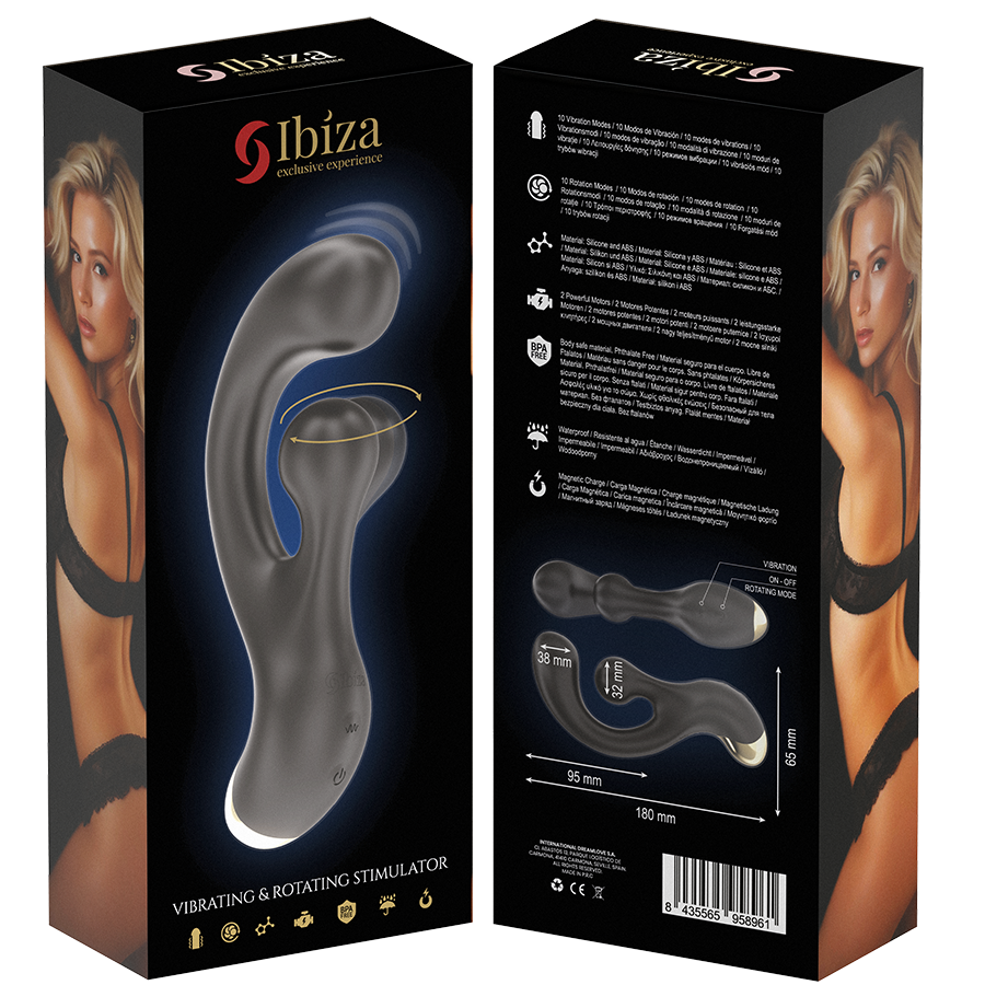 IBIZA - STIMOLATORE VIBRANTE E ROTANTE - IBIZA TECHNOLOGY | Lingerie Harness Boutique