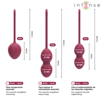 INTENSE - KIT PALLINE KEGEL CHARLI BORDEAUX - INTENSE HEALTH & FUN | Lingerie Harness Boutique