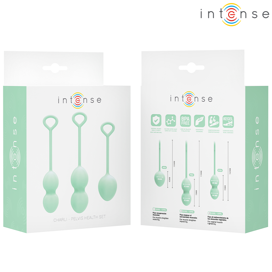 INTENSE - KIT PALLINE KEGEL CHARLI VERDE CHIARO - INTENSE HEALTH & FUN | Lingerie Harness Boutique