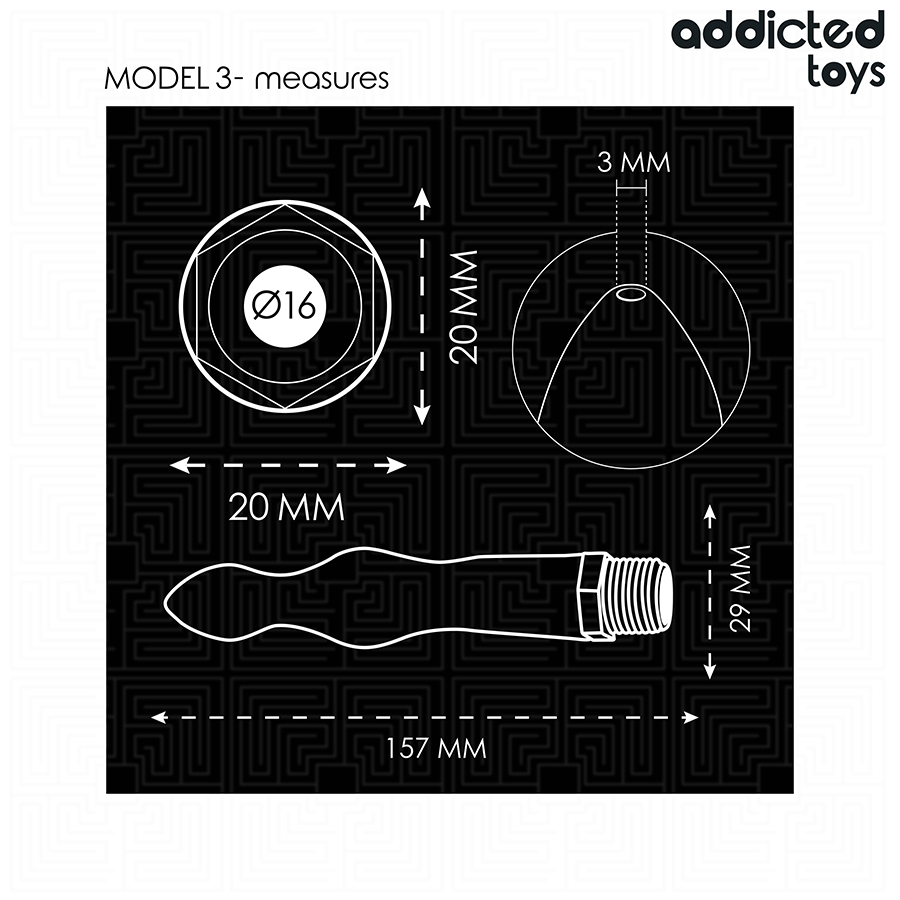 ADDICTED TOYS - PULITORE ANALE CON ADATTATORE UNIVERSALE MODELLO 3 - ADDICTED TOYS | Lingerie Harness Boutique
