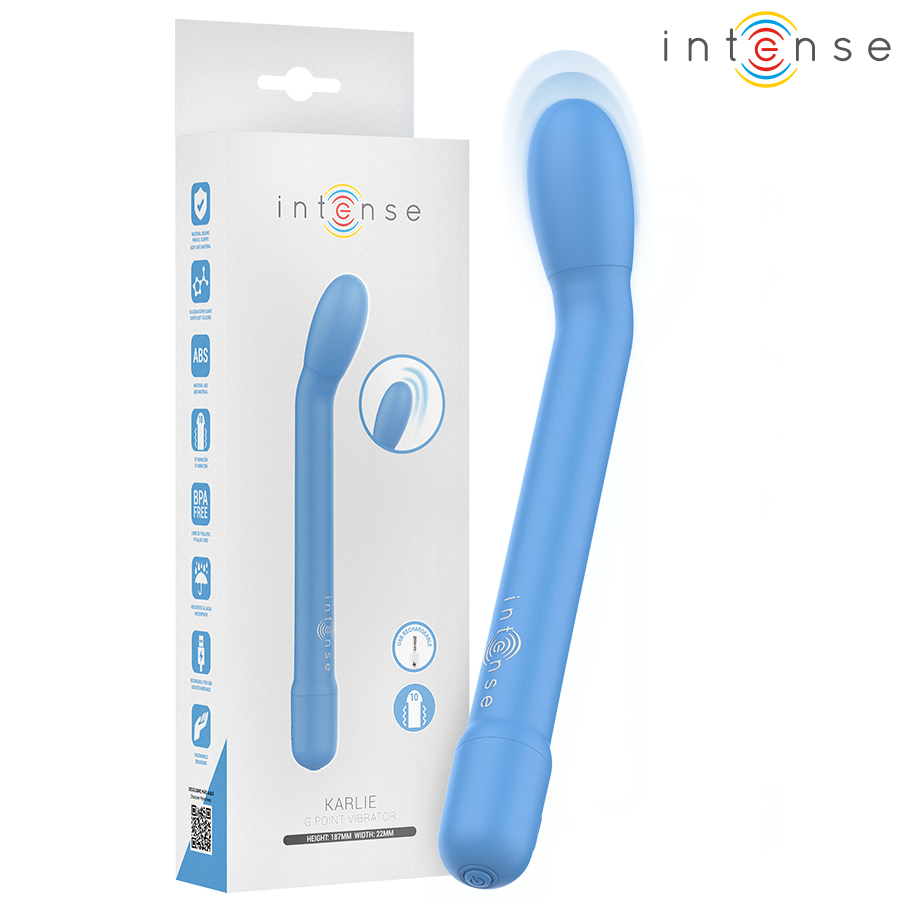 INTENSE - KARLIE STIMOLATORE PUNTO G RICARICABILE BLU - INTENSE FUN | Lingerie Harness Boutique