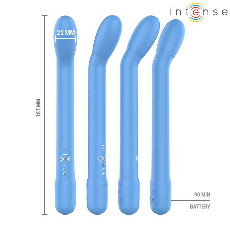 INTENSE - KARLIE STIMOLATORE PUNTO G RICARICABILE BLU - INTENSE FUN | Lingerie Harness Boutique
