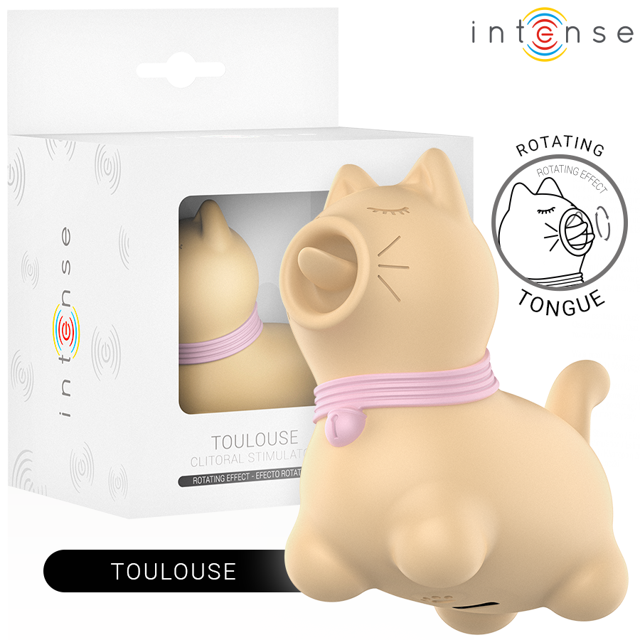 INTENSE - STIMOLATORE TOLOSA CON LINGUA ROTANTE A 360° GIALLO - INTENSE FUN | Lingerie Harness Boutique