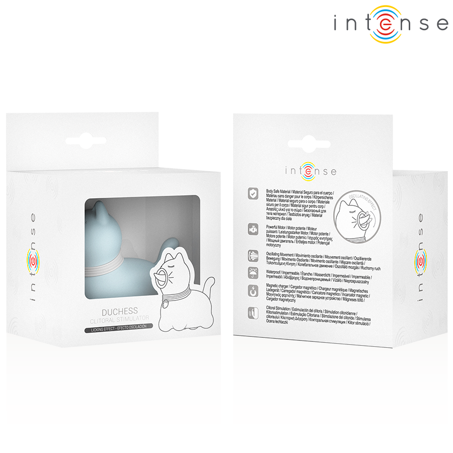 INTENSE - STIMOLATORE DUCHESS CON LINGUA ROTANTE 360º BLU - INTENSE FUN | Lingerie Harness Boutique