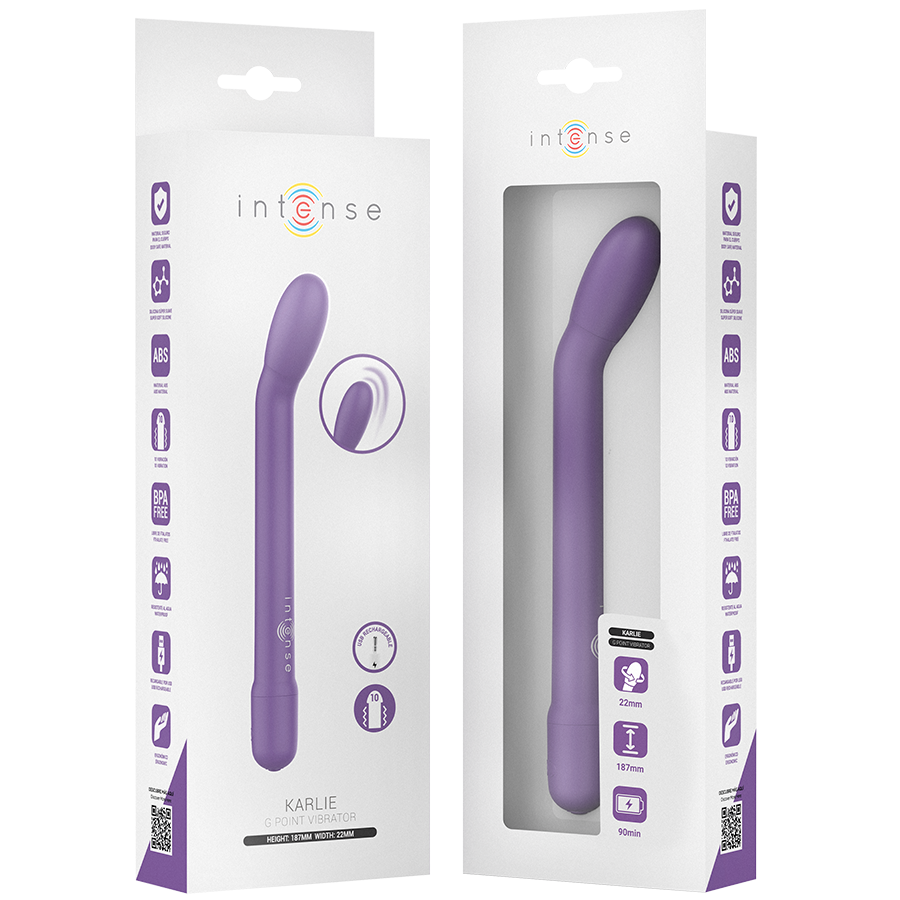 INTENSE - KARLIE STIMOLATORE PUNTO G RICARICABILE VIOLA - INTENSE FUN | Lingerie Harness Boutique