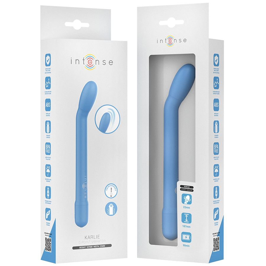 INTENSE - KARLIE STIMOLATORE PUNTO G RICARICABILE BLU - INTENSE FUN | Lingerie Harness Boutique
