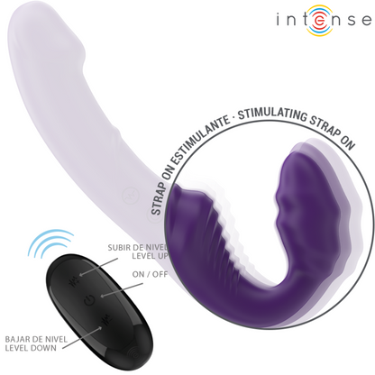 INTENSE - JILL DOPPIO VIBRATORE 20 CM VIOLA TELECOMANDO - INTENSE FUN | Lingerie Harness Boutique