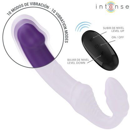 INTENSE - JILL DOPPIO VIBRATORE 20 CM VIOLA TELECOMANDO - INTENSE FUN | Lingerie Harness Boutique