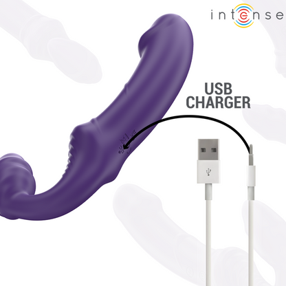 INTENSE - JILL DOPPIO VIBRATORE 20 CM VIOLA TELECOMANDO - INTENSE FUN | Lingerie Harness Boutique