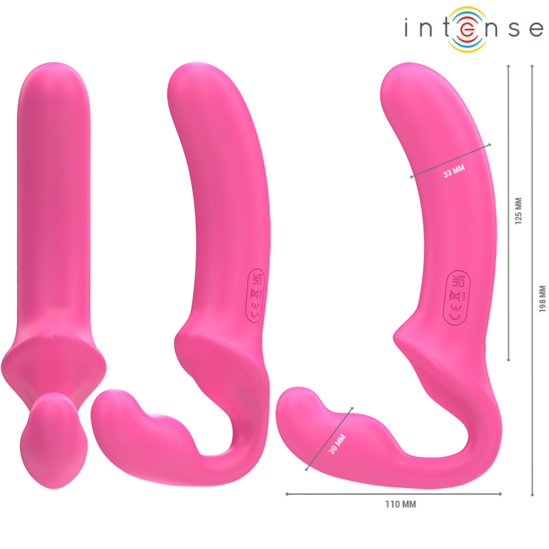 INTENSE - AMY DOPPIO VIBRATORE 20 CM ROSA TELECOMANDO - INTENSE FUN | Lingerie Harness Boutique