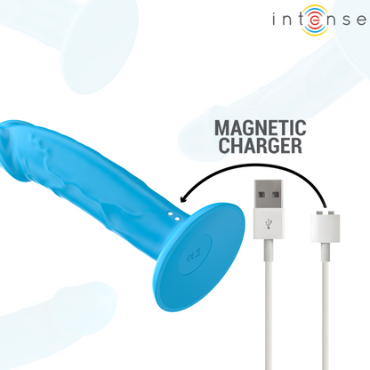 INTENSE - PHOEBE VIBRATORE REALISTICO 10 VIBRAZIONI TELECOMANDO BLU - INTENSE FUN | Lingerie Harness Boutique