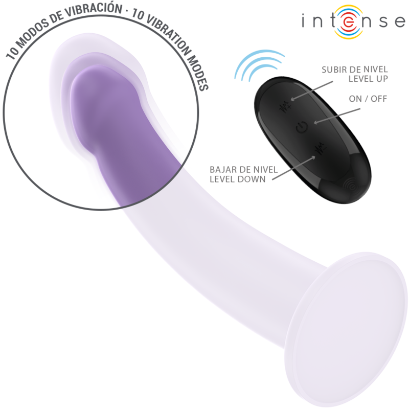 INTENSE - VIBRATORE EDDIE 17,5 CM 10 VIBRAZIONI VIOLA TELECOMANDO - INTENSE FUN | Lingerie Harness Boutique
