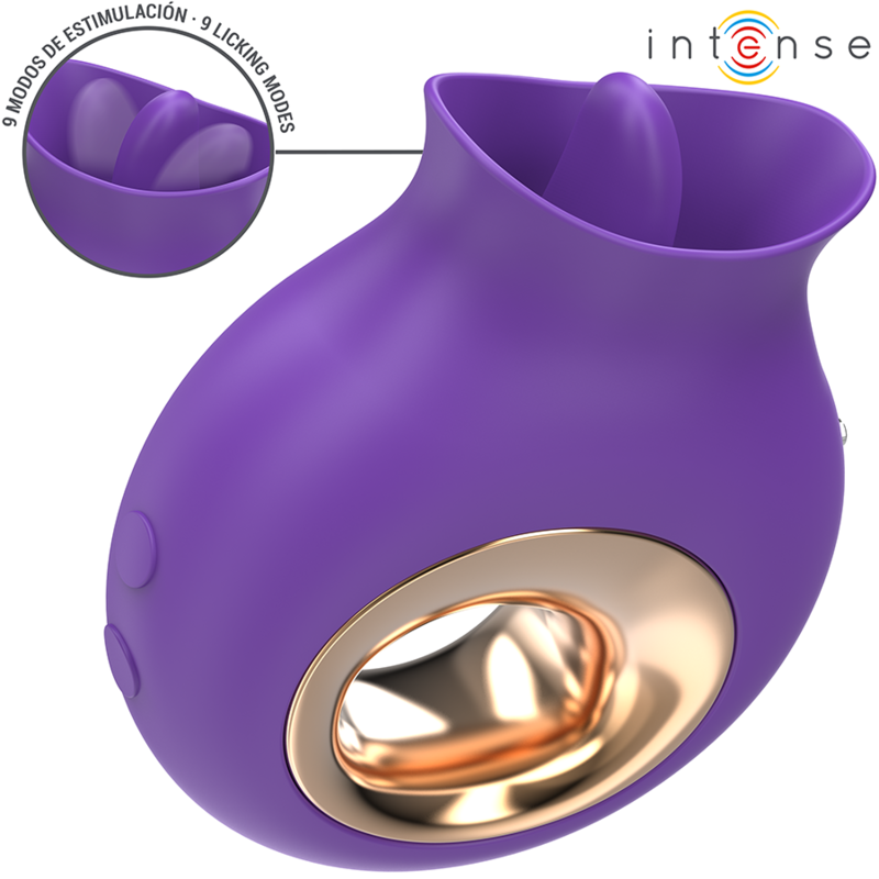 INTENSE - STIMOLATORE CLITORIDEO TULI 9 VIBRAZIONI E 9 OSCILLAZIONI VIOLA - INTENSE FUN | Lingerie Harness Boutique