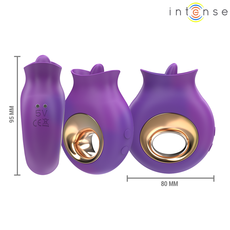 INTENSE - STIMOLATORE CLITORIDEO TULI 9 VIBRAZIONI E 9 OSCILLAZIONI VIOLA - INTENSE FUN | Lingerie Harness Boutique