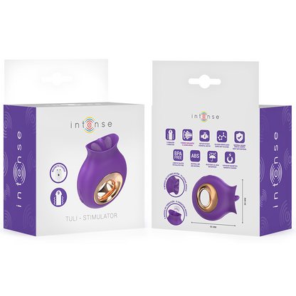 INTENSE - STIMOLATORE CLITORIDEO TULI 9 VIBRAZIONI E 9 OSCILLAZIONI VIOLA - INTENSE FUN | Lingerie Harness Boutique