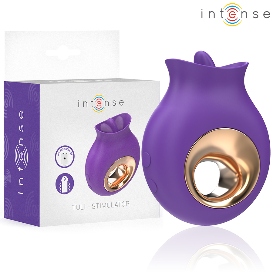 INTENSE - STIMOLATORE CLITORIDEO TULI 9 VIBRAZIONI E 9 OSCILLAZIONI VIOLA - INTENSE FUN | Lingerie Harness Boutique