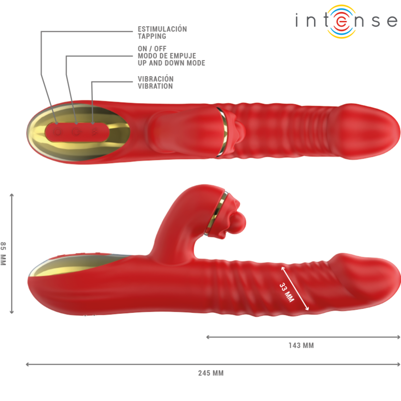 INTENSE - VIBRAZIONE THALIA E SPINTA E ROSSO TAPPING - INTENSE FUN | Lingerie Harness Boutique