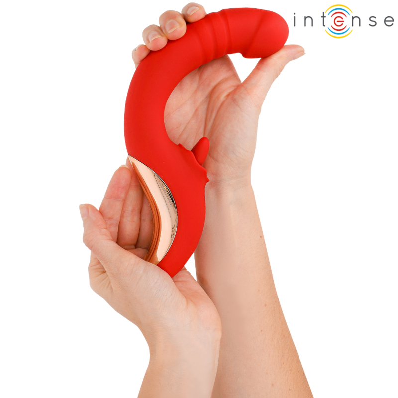 INTENSE - PAULINA VIBRATORE E STIMOLATORE A FORMA DI U ROSSO - INTENSE FUN | Lingerie Harness Boutique
