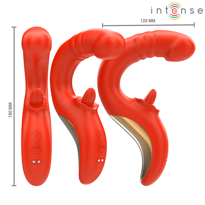 INTENSE - PAULINA VIBRATORE E STIMOLATORE A FORMA DI U ROSSO - INTENSE FUN | Lingerie Harness Boutique