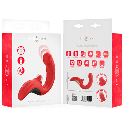 INTENSE - PAULINA VIBRATORE E STIMOLATORE A FORMA DI U ROSSO - INTENSE FUN | Lingerie Harness Boutique