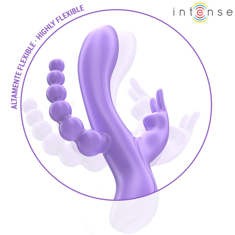 INTENSE - MIKO TRIPLO VIBRATORE CONIGLIO & STIMOLATORE & ANALE 7 VIBRAZIONI VIOLA - INTENSE FUN | Lingerie Harness Boutique