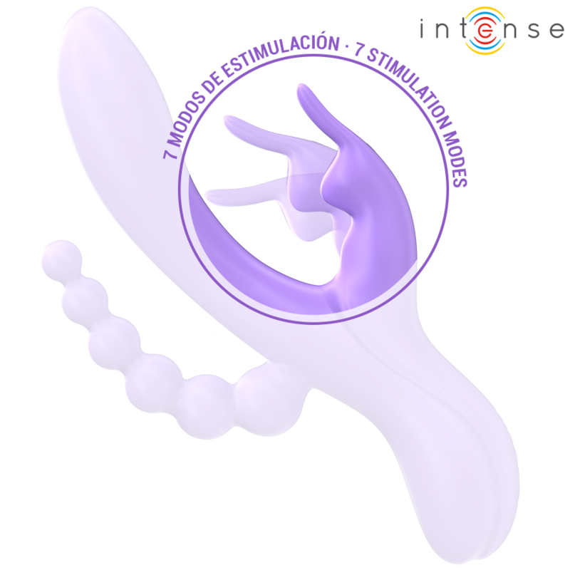 INTENSE - MIKO TRIPLO VIBRATORE CONIGLIO & STIMOLATORE & ANALE 7 VIBRAZIONI VIOLA - INTENSE FUN | Lingerie Harness Boutique