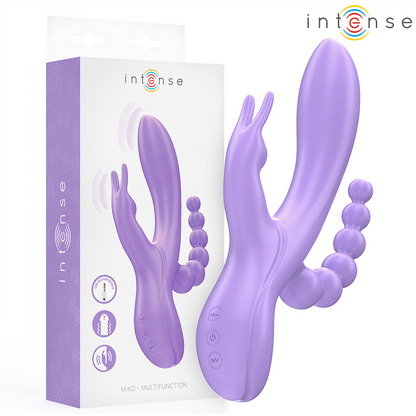 INTENSE - MIKO TRIPLO VIBRATORE CONIGLIO & STIMOLATORE & ANALE 7 VIBRAZIONI VIOLA - INTENSE FUN | Lingerie Harness Boutique