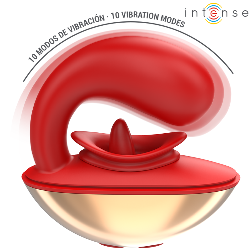 INTENSE - VIBRATORE E STIMOLATORE MARIAH A FORMA DI U 10 VIBRAZIONI ROSSO - INTENSE FUN | Lingerie Harness Boutique