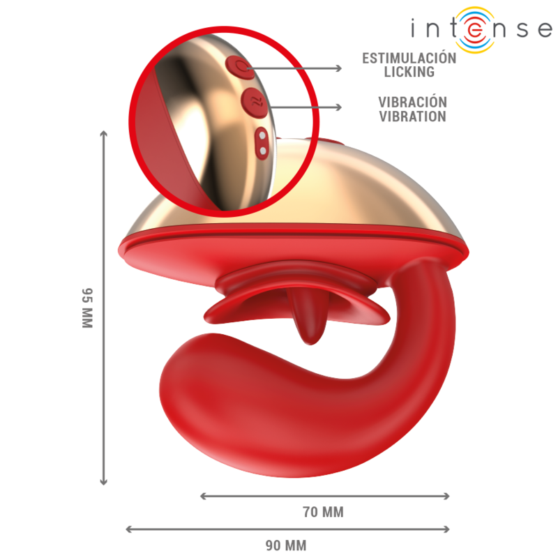 INTENSE - VIBRATORE E STIMOLATORE MARIAH A FORMA DI U 10 VIBRAZIONI ROSSO - INTENSE FUN | Lingerie Harness Boutique