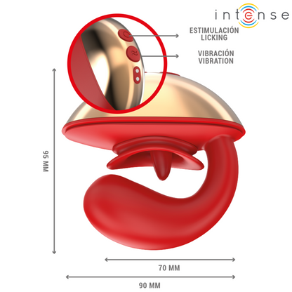INTENSE - VIBRATORE E STIMOLATORE MARIAH A FORMA DI U 10 VIBRAZIONI ROSSO - INTENSE FUN | Lingerie Harness Boutique