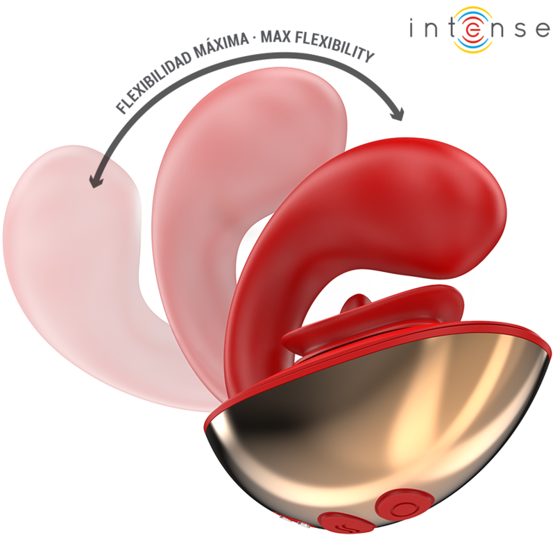 INTENSE - VIBRATORE E STIMOLATORE MARIAH A FORMA DI U 10 VIBRAZIONI ROSSO - INTENSE FUN | Lingerie Harness Boutique