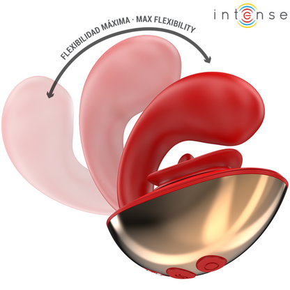 INTENSE - VIBRATORE E STIMOLATORE MARIAH A FORMA DI U 10 VIBRAZIONI ROSSO - INTENSE FUN | Lingerie Harness Boutique