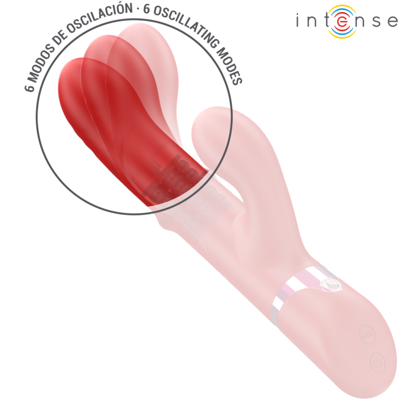 INTENSE - LELE VIBRATORE MULTIFUNZIONE ROTANTE E OSCILLANTE E STIMOLANTE ROSSO - INTENSE FUN | Lingerie Harness Boutique