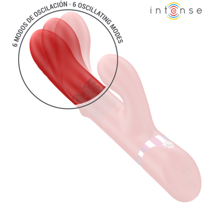INTENSE - LELE VIBRATORE MULTIFUNZIONE ROTANTE E OSCILLANTE E STIMOLANTE ROSSO - INTENSE FUN | Lingerie Harness Boutique