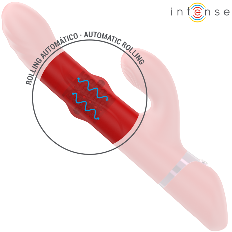 INTENSE - LELE VIBRATORE MULTIFUNZIONE ROTANTE E OSCILLANTE E STIMOLANTE ROSSO - INTENSE FUN | Lingerie Harness Boutique